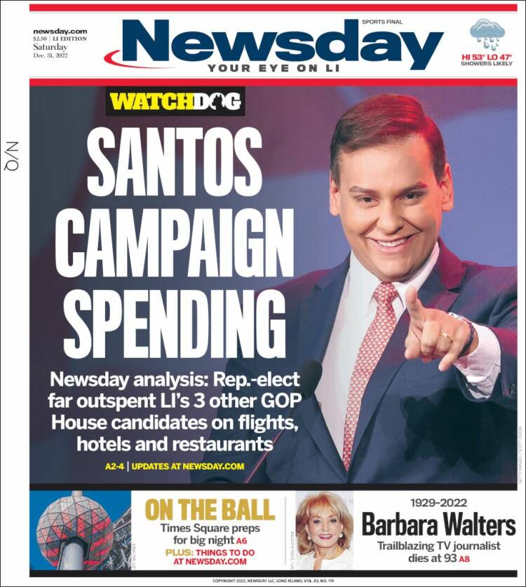 Portada de Newsday (États-Unis)