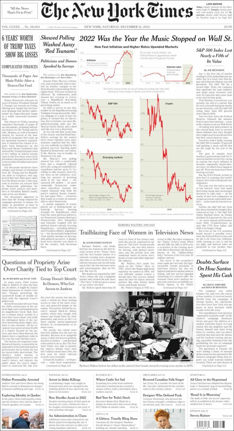 Portada de New York Times (États-Unis)