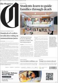 Portada de The Oregonian (USA)