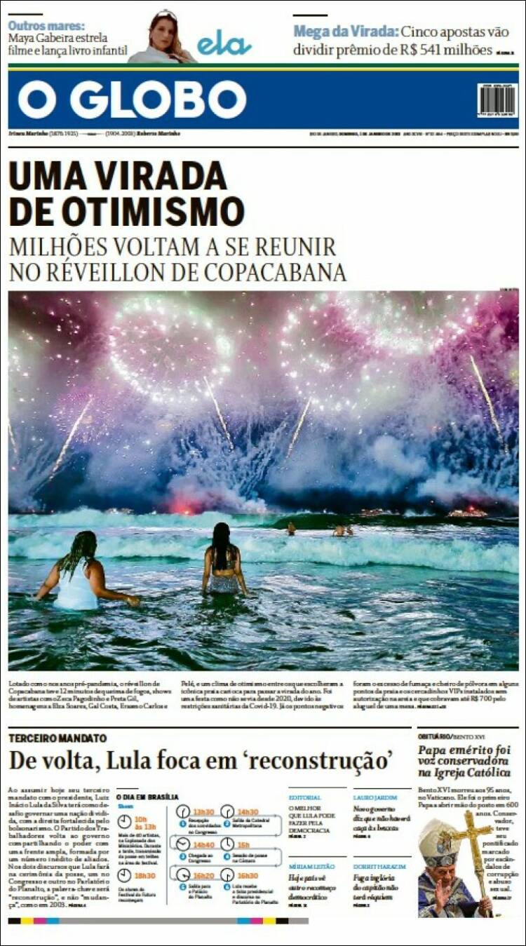 Portada de O Globo (Brasil)