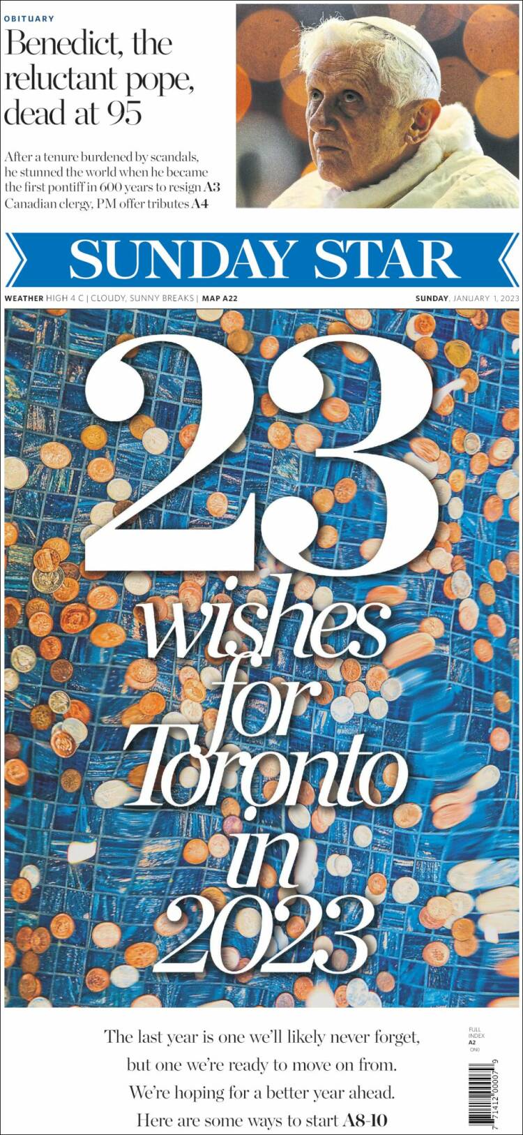 Portada de The Toronto Star (Canada)