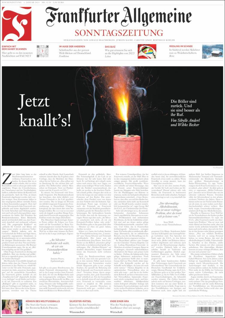 Portada de Frankfurter Allgemeine (Alemania)