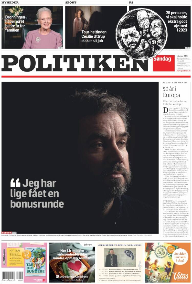Portada de Politiken (Dinamarca)
