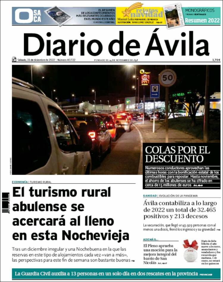 Portada de Diario de Ávila (España)