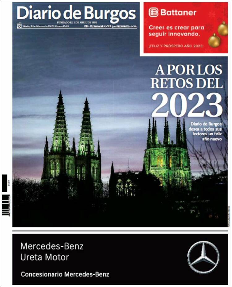 Portada de Diario de Burgos (España)