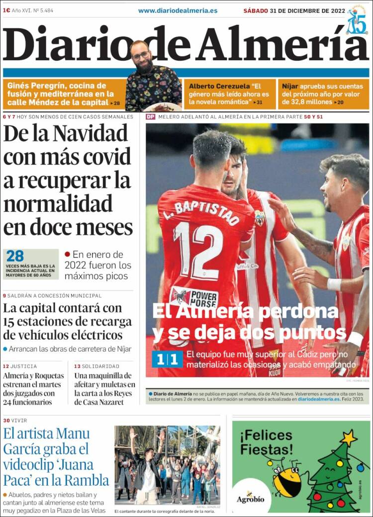 Portada de Diario de Almería (España)