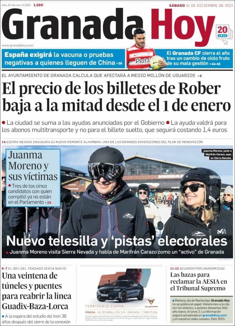 Portada de Granada Hoy (España)