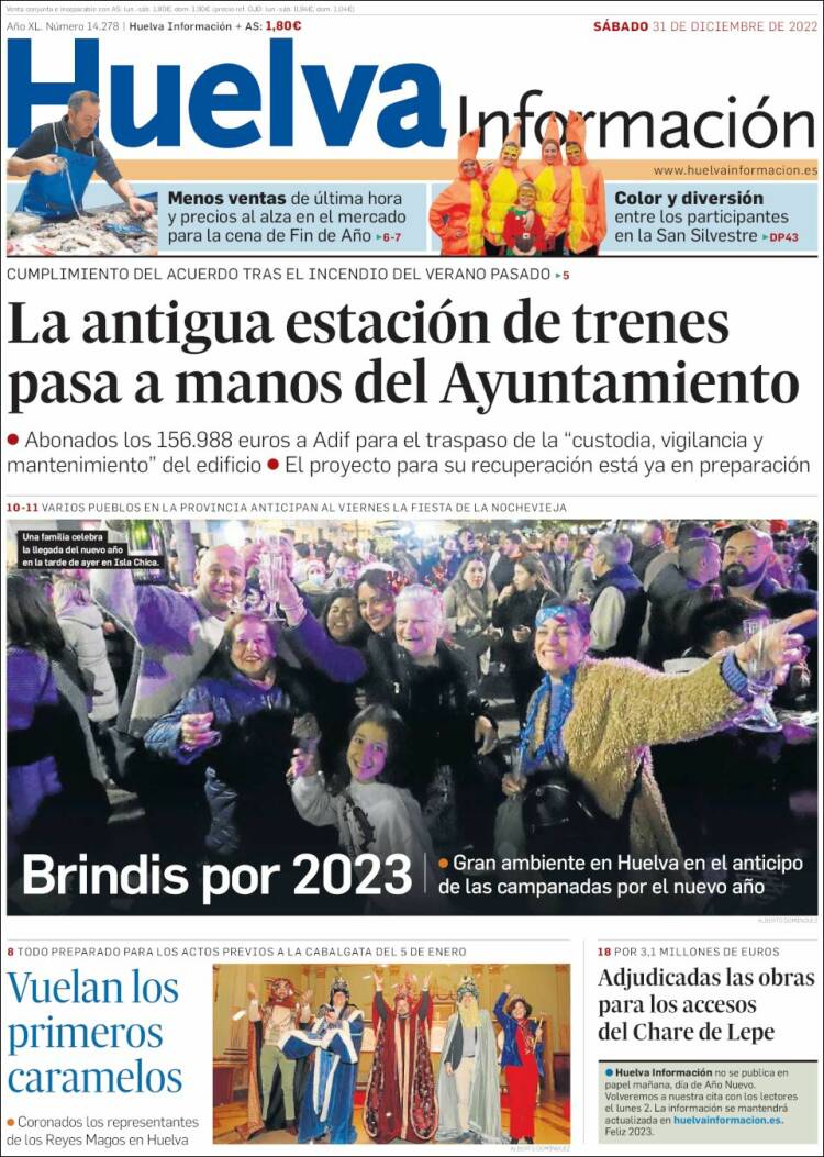 Portada de Huelva Información (España)
