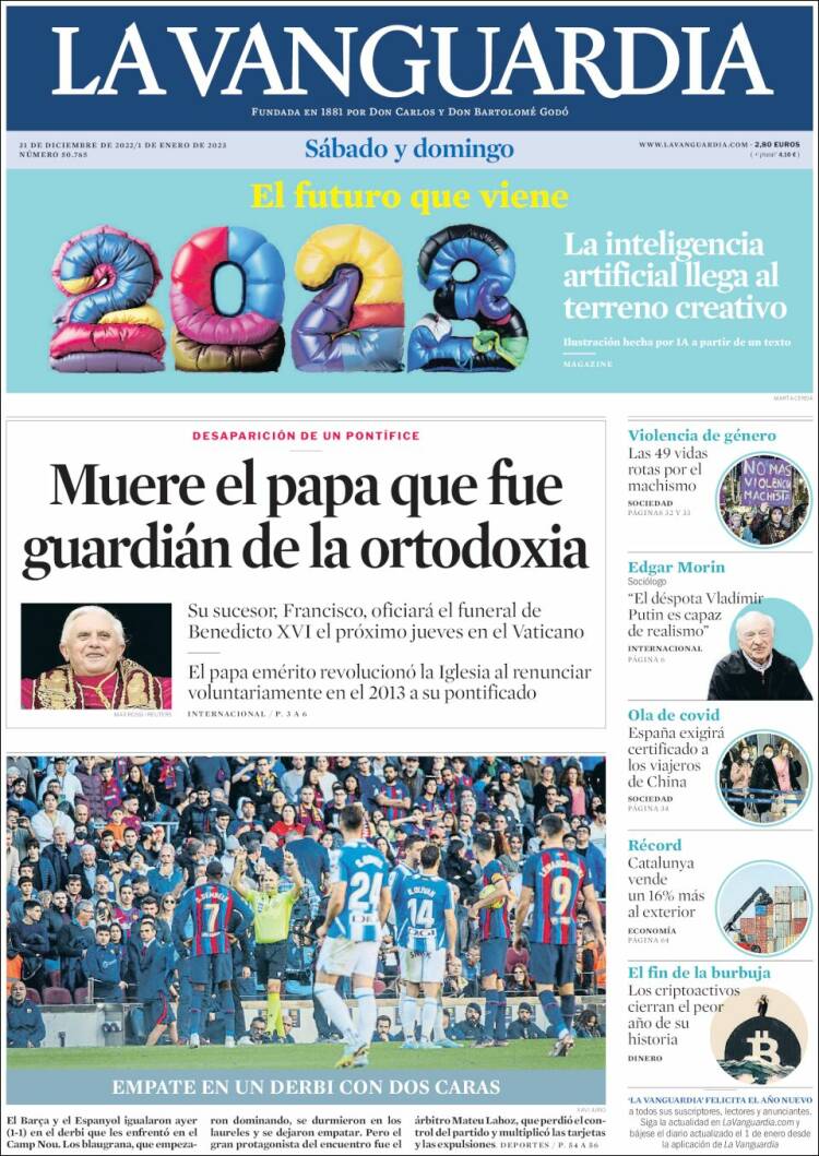 Portada de La Vanguardia (España)