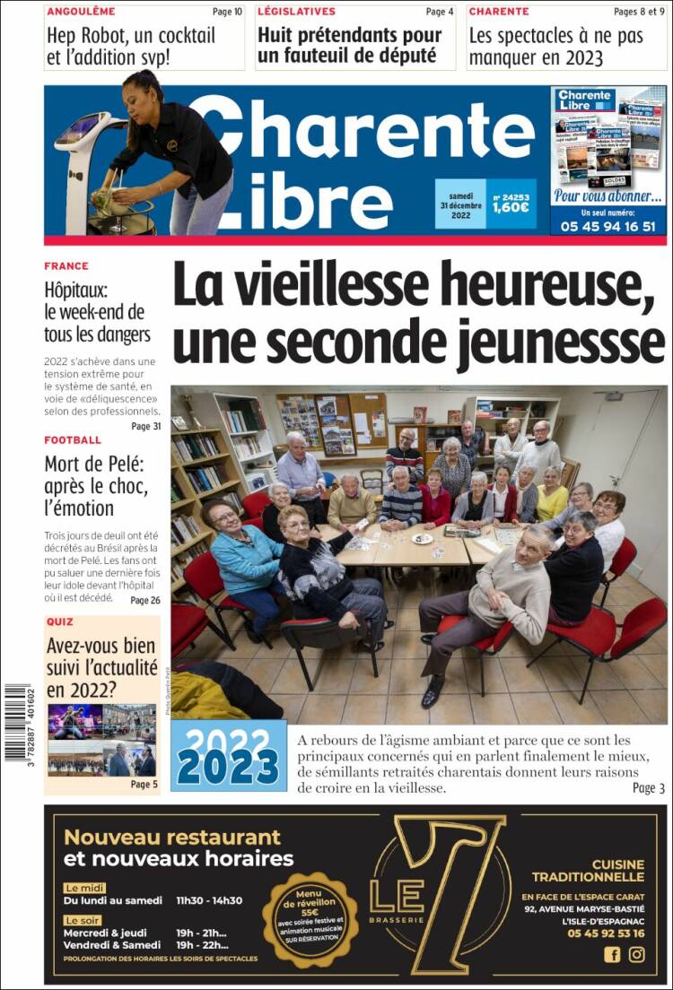 Portada de Charente Libre (Francia)