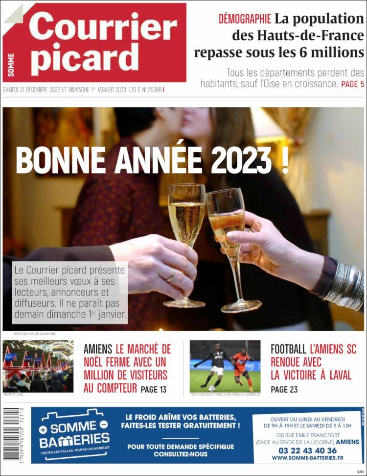Portada de Courrier Picard (Francia)