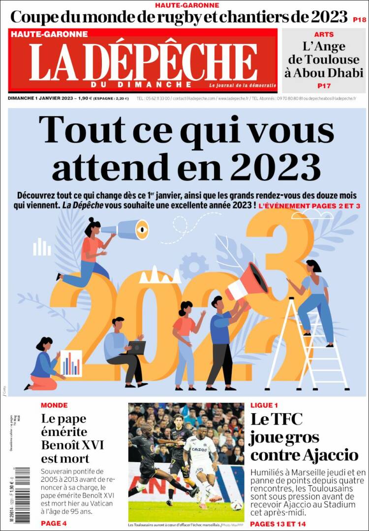 Portada de La Dépêche du Midi (Francia)