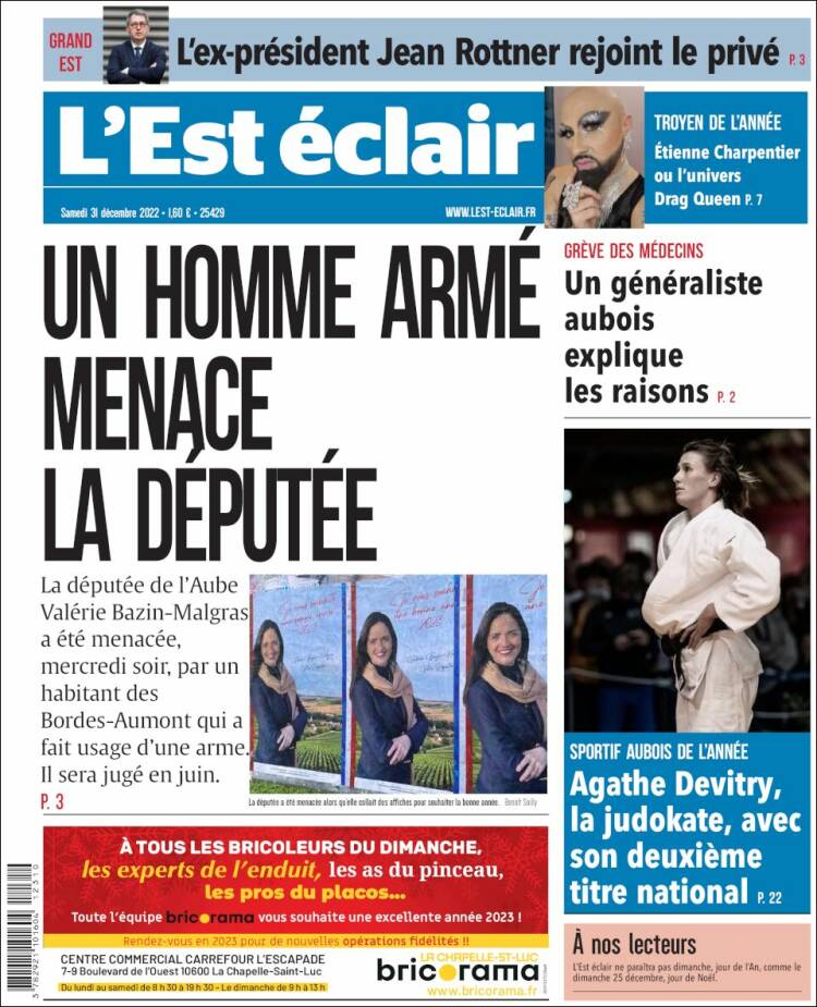 Portada de L'Est Eclair (Francia)
