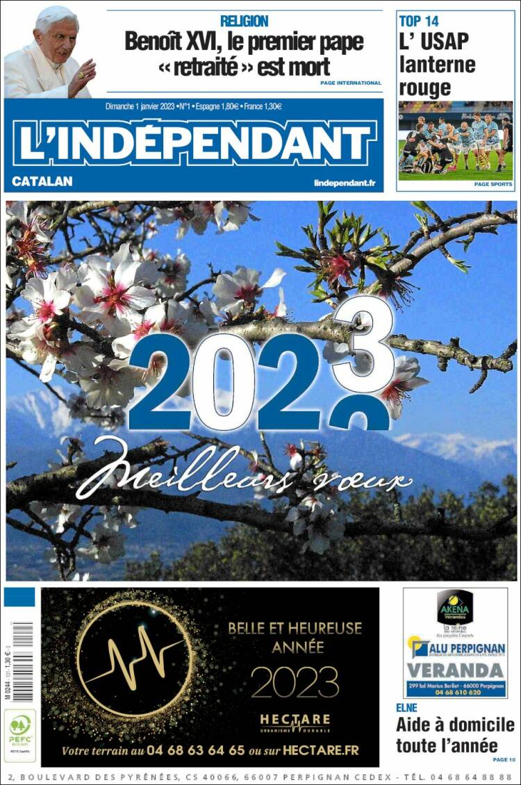 Portada de Le Indépendant (Francia)