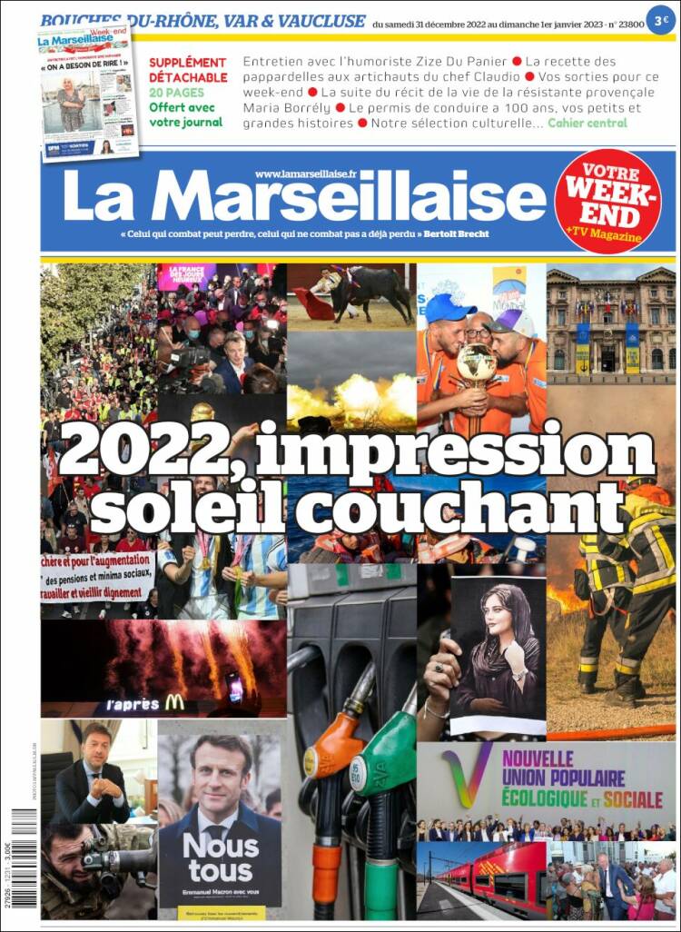 Portada de La Marseillaise (Francia)