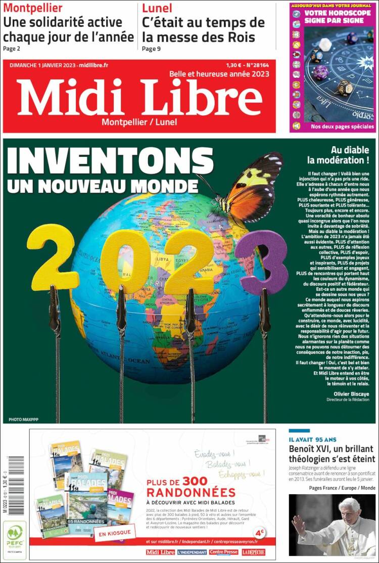 Portada de Midi Libre (Francia)