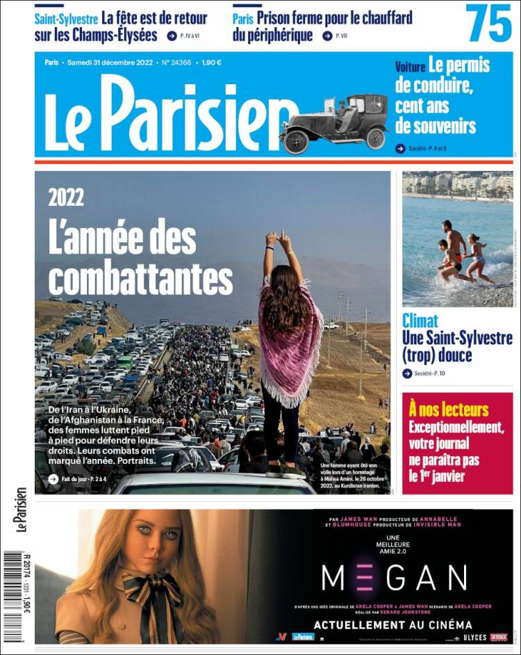 Portada de Le Parisien (Francia)