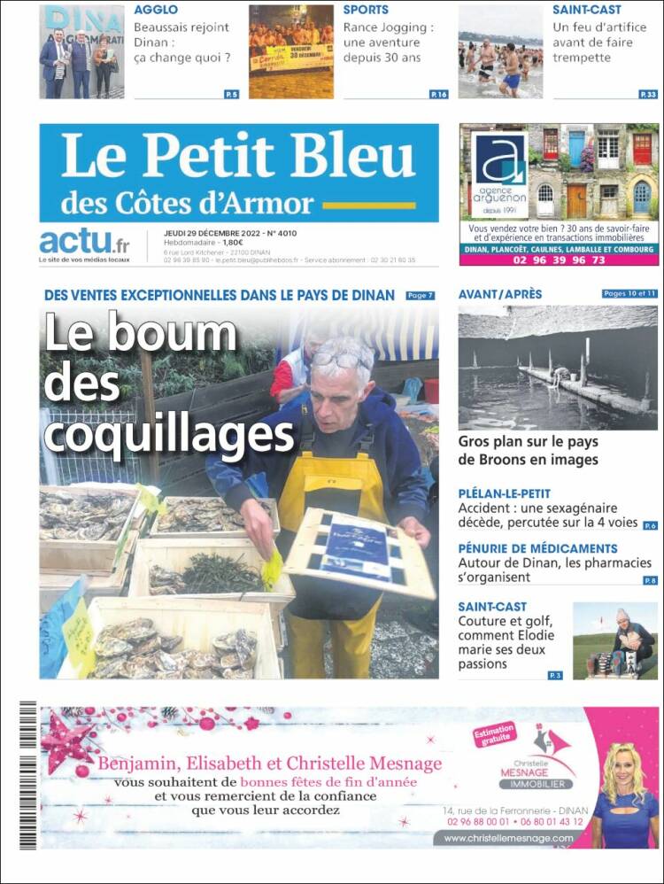 Portada de Le Petit Bleu (Francia)