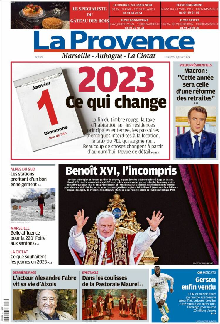 Portada de La Provence (Francia)
