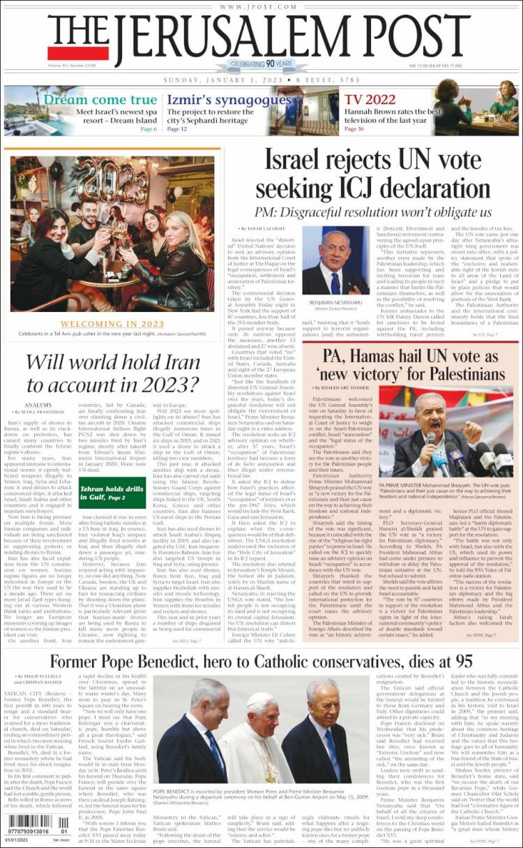 Portada de The Jerusalem Post (Israel)