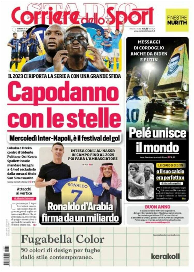 Portada de Corriere dello Sport (Italia)