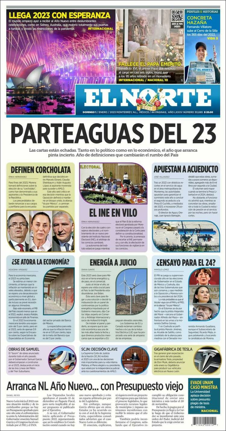 Portada de El Norte (México)