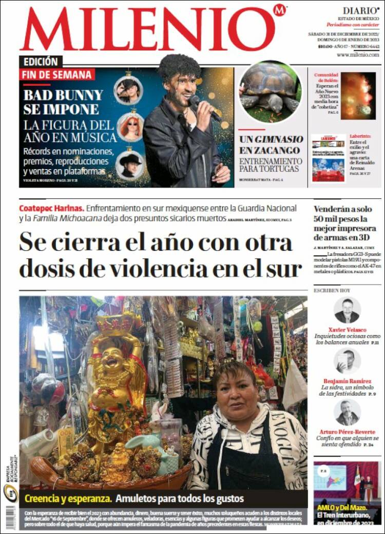 Portada de Milenio - Estado de México (Mexique)
