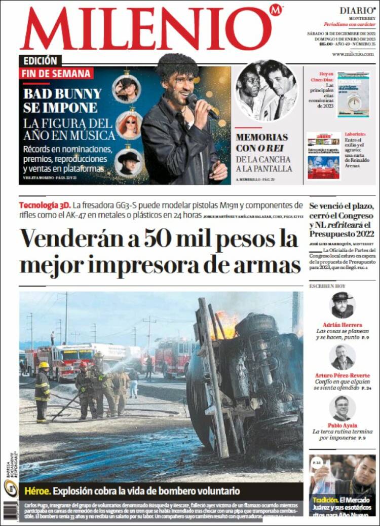 Portada de Milenio de Monterrey (Mexique)