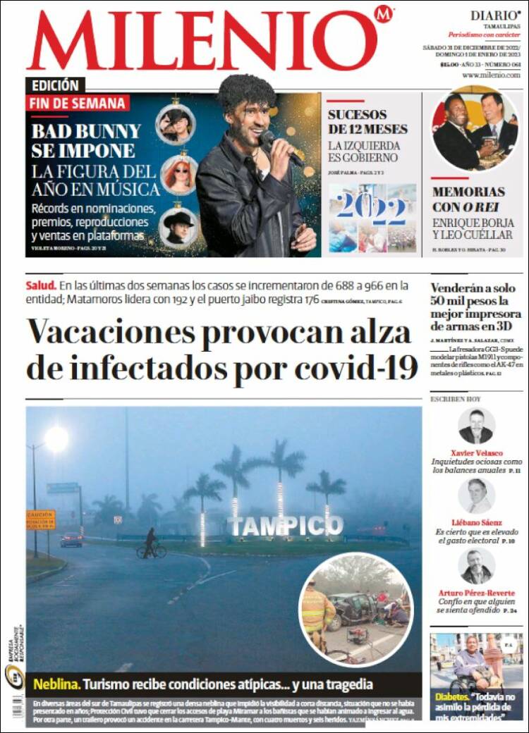 Portada de Milenio - Tamaulipas (México)