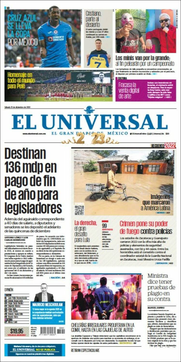Portada de El Universal (Mexique)