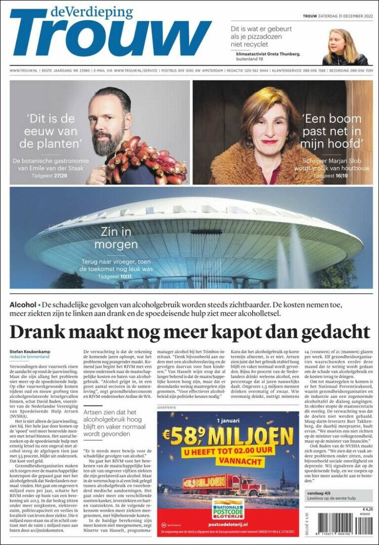 Portada de Trouw (Pays-Bas)