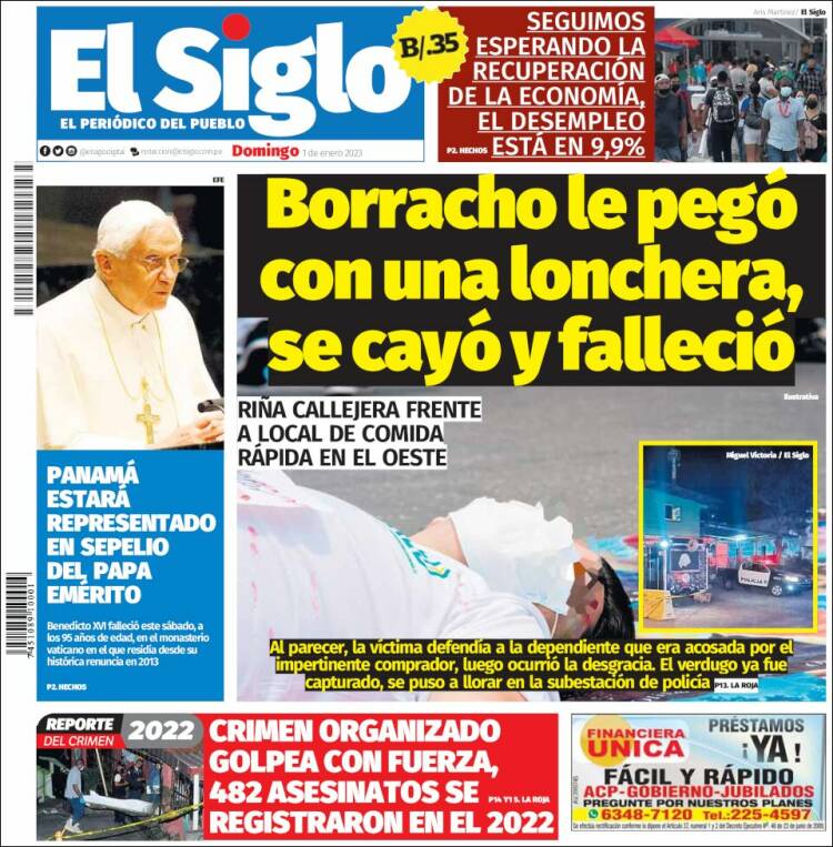 Portada de El Siglo (Panam&aacute;)