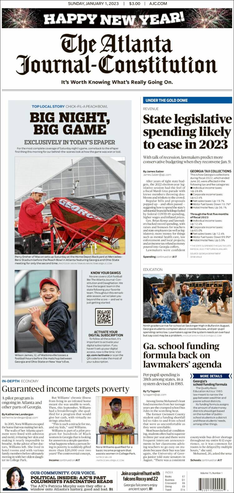 Portada de The Atlanta Journal-Constitution (États-Unis)