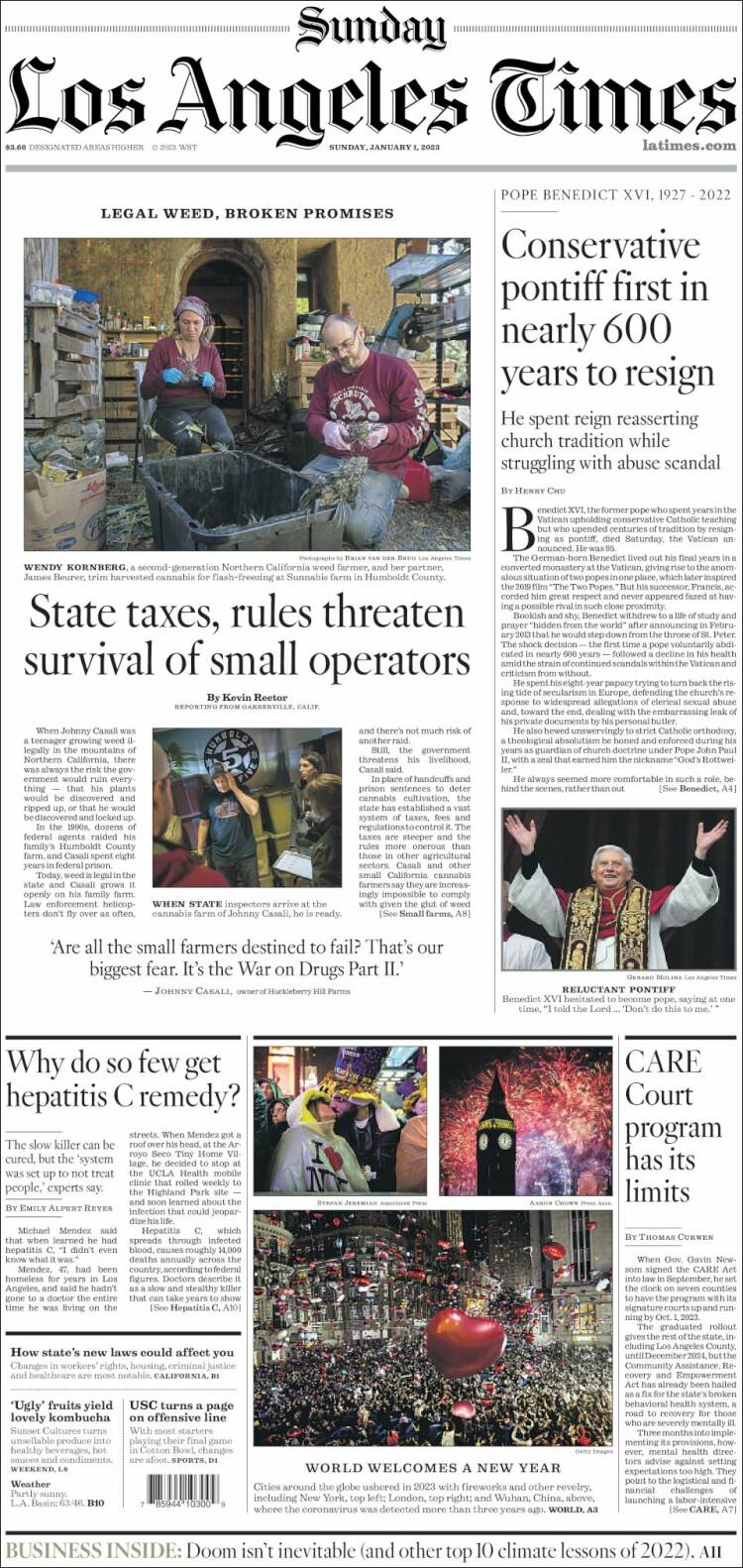 Portada de Los Angeles Times (États-Unis)