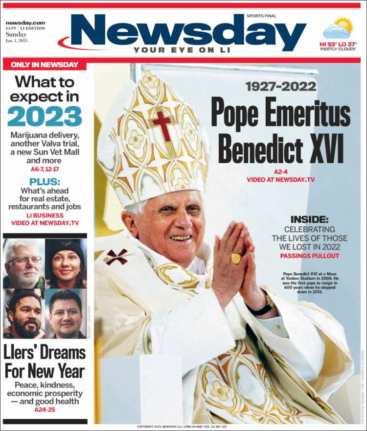 Portada de Newsday (États-Unis)
