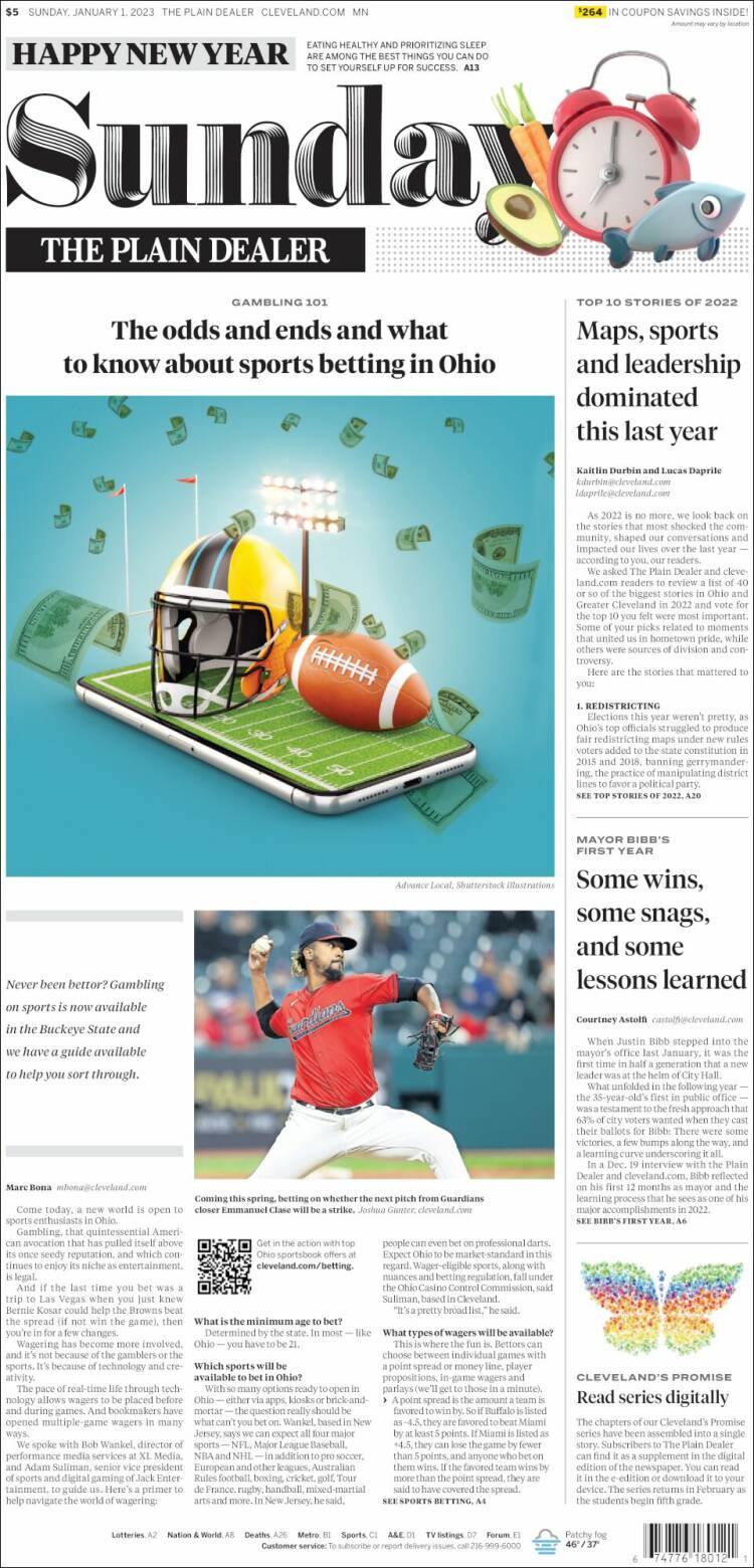 Portada de The Plain Dealer (États-Unis)