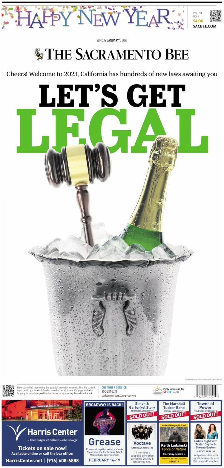 Portada de The Sacramento Bee (États-Unis)