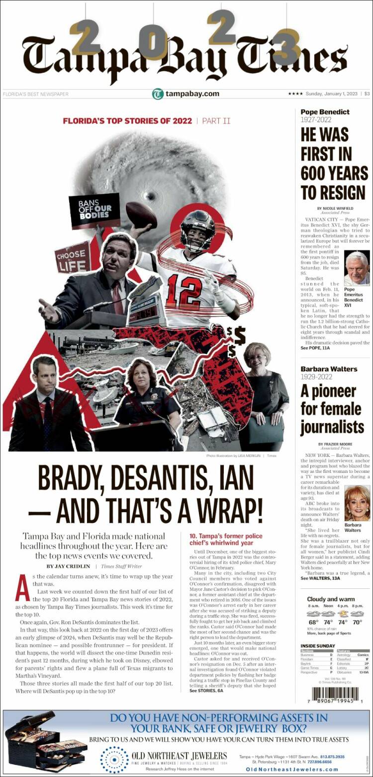 Portada de Tampa Bay Times (États-Unis)