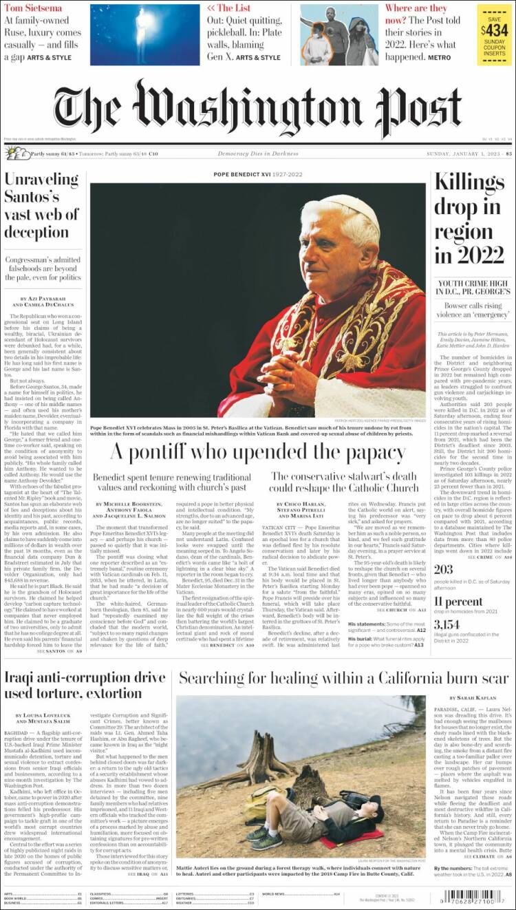 Portada de The Washington Post (États-Unis)