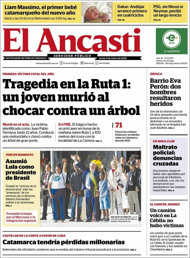 Portada de El Ancasti (Argentina)