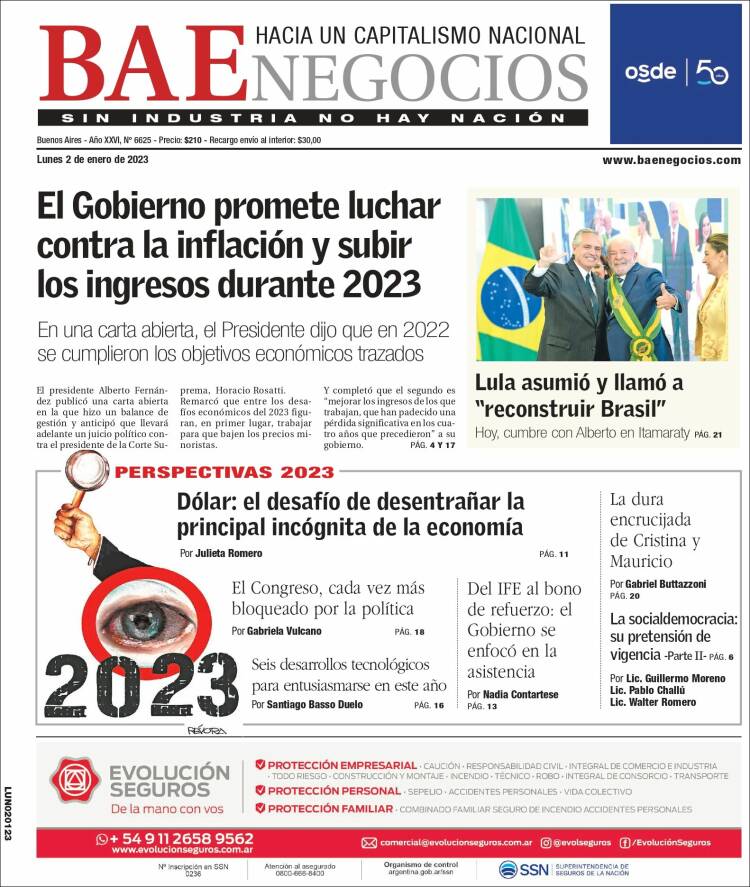 Portada de Buenos Aires Económico (Argentina)