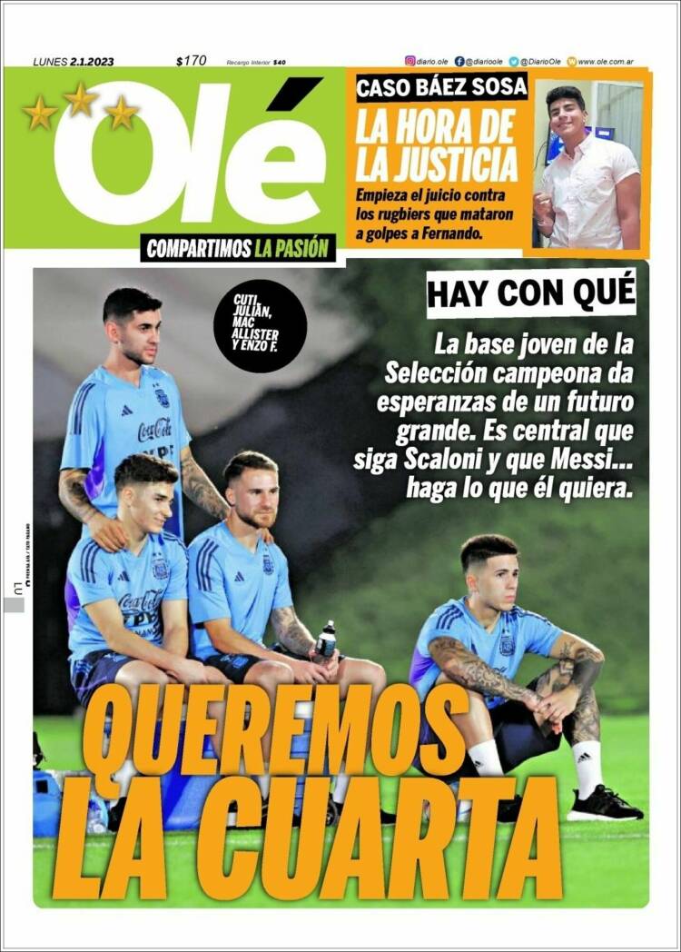 Portada de Olé (Argentina)