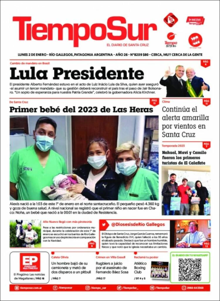 Portada de Tiempo Sur (Argentina)