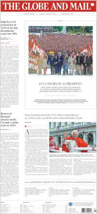 Portada de The Globe and Mail (Canada)