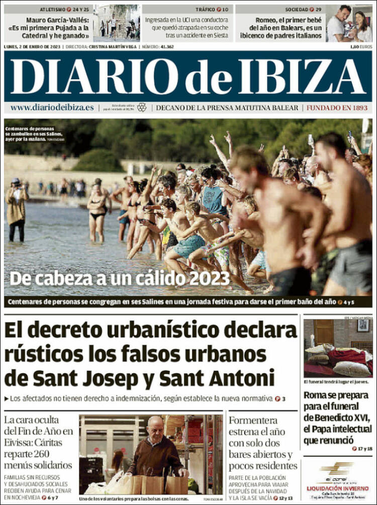 Portada de Diario de Ibiza (Espa&ntilde;a)