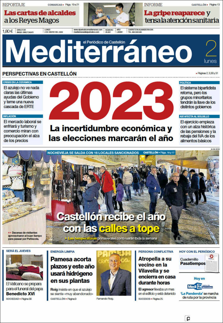 Portada de El Periódico Mediterraneo (Espa&ntilde;a)