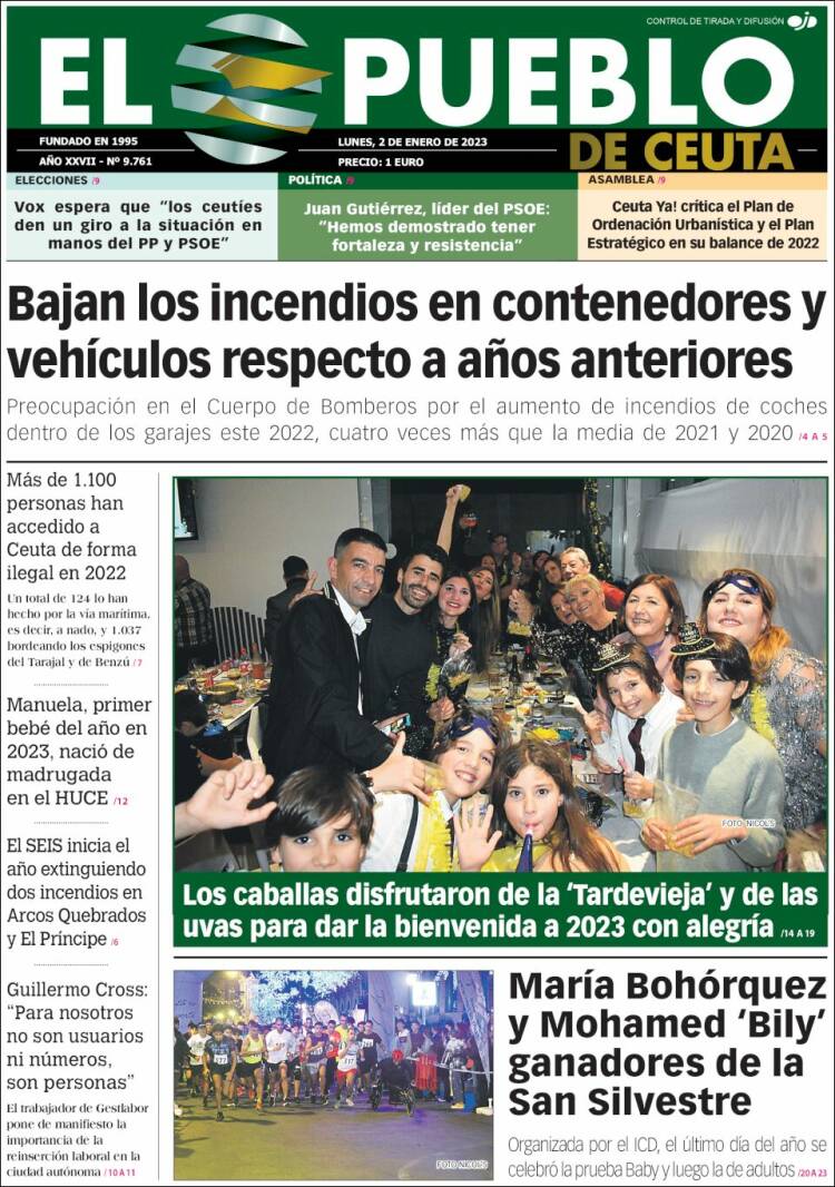 Portada de El Pueblo de Ceuta (Espa&ntilde;a)