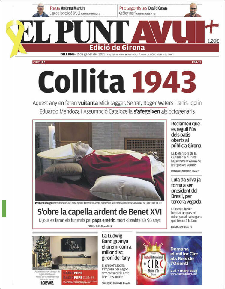 Portada de El Punt Avui - Girona (Espa&ntilde;a)