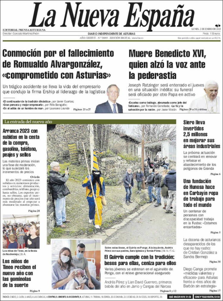 Portada de La Nueva España (Espa&ntilde;a)