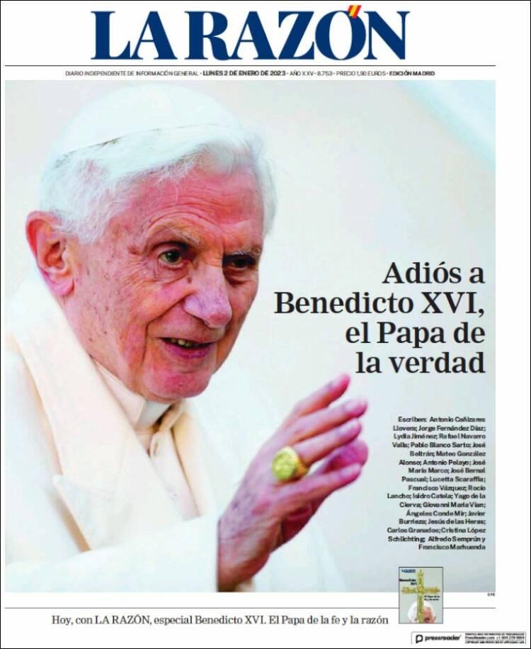 Portada de La Razón (Espa&ntilde;a)